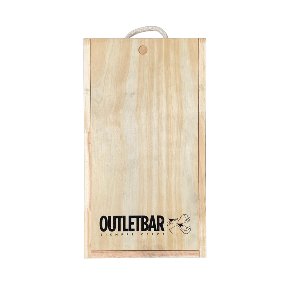 Caja de Madera 2 botellas con Logo OutletBar